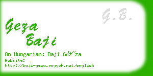 geza baji business card